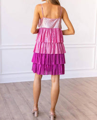 Southern Grace - Flair Metallic Layered Dress