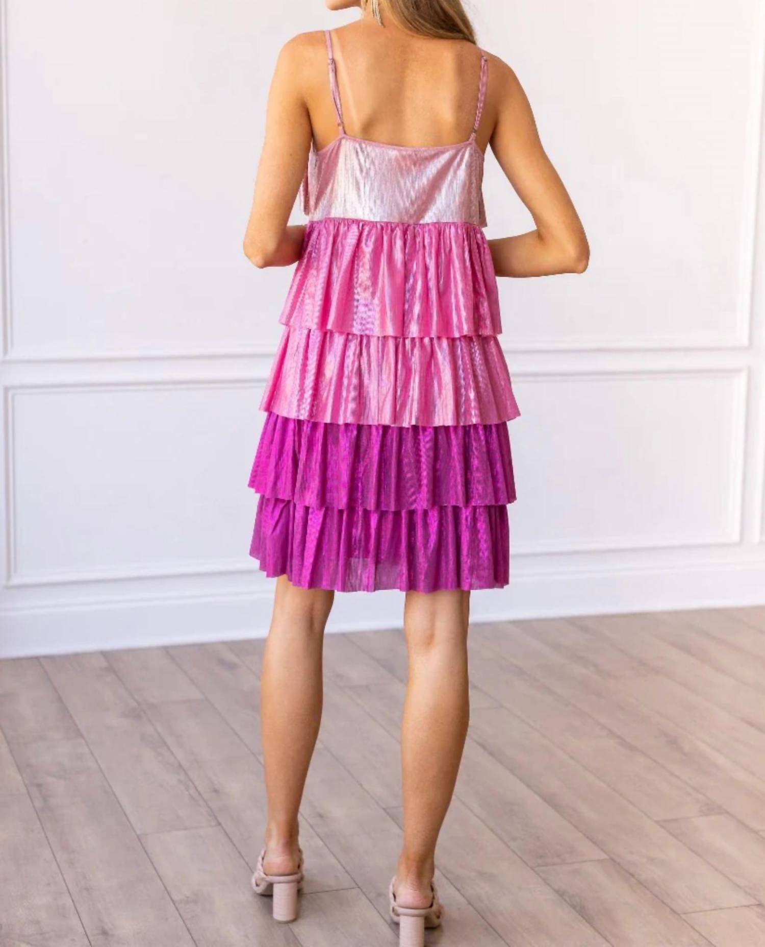 Southern Grace - Flair Metallic Layered Dress
