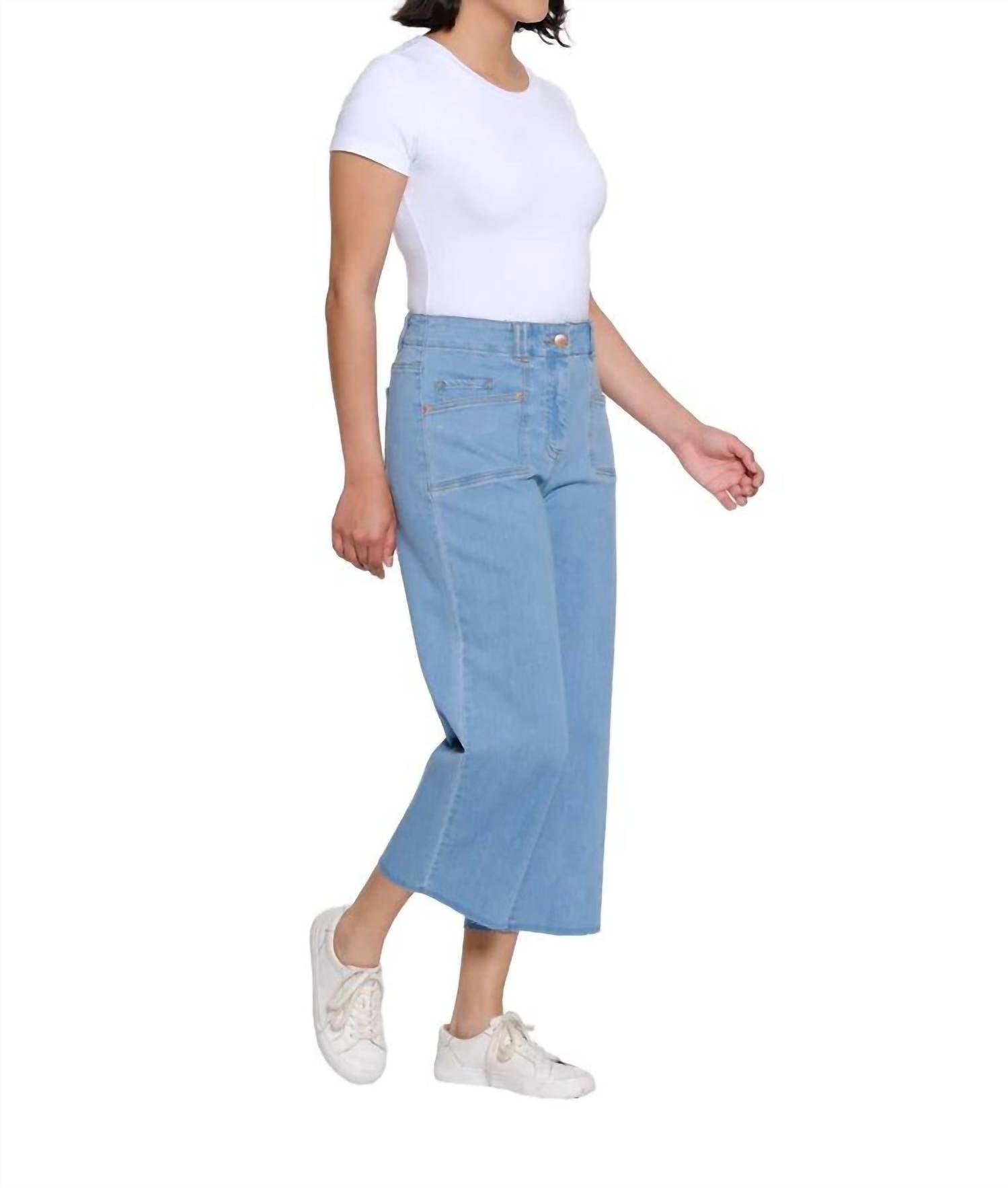 Slimsation By Multiples - Raw Edge Hem Crop Jeans