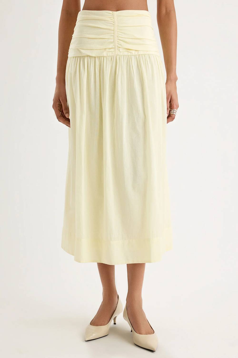 Merlette - Ceniza Ruched Midi Skirt