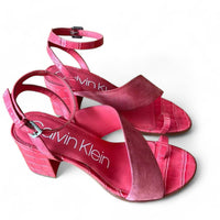 Calvin Klein - WOMEN'S COLEEN CROC EMBOSSED VIP KID SUEDE SANDAL
