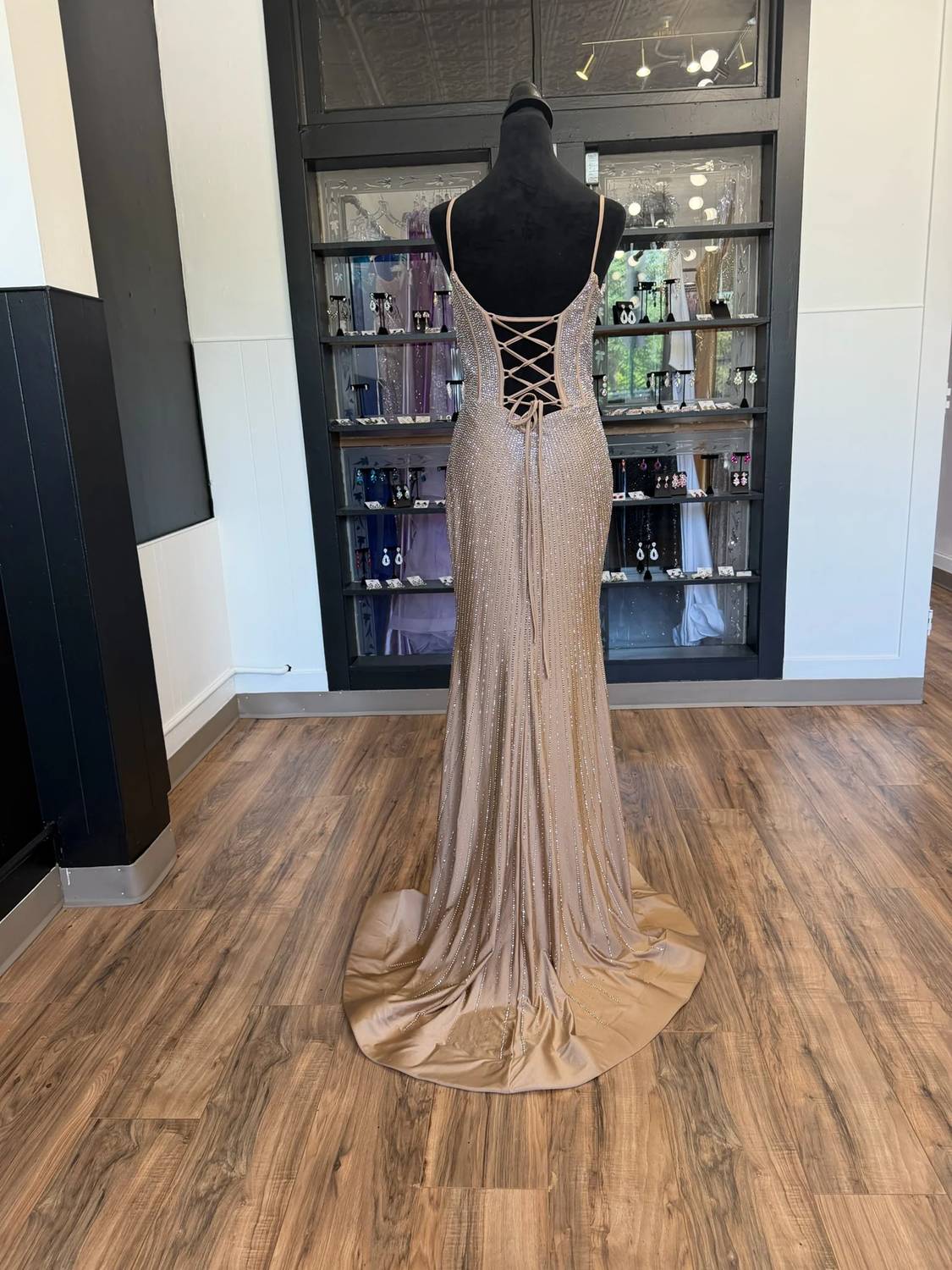 Sherri Hill - Women's Deep V Illusion Neck Dress