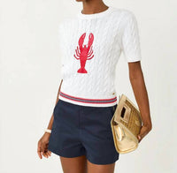 Lilly Pulitzer - Miko Cable Knit Lobster Embroidery Top