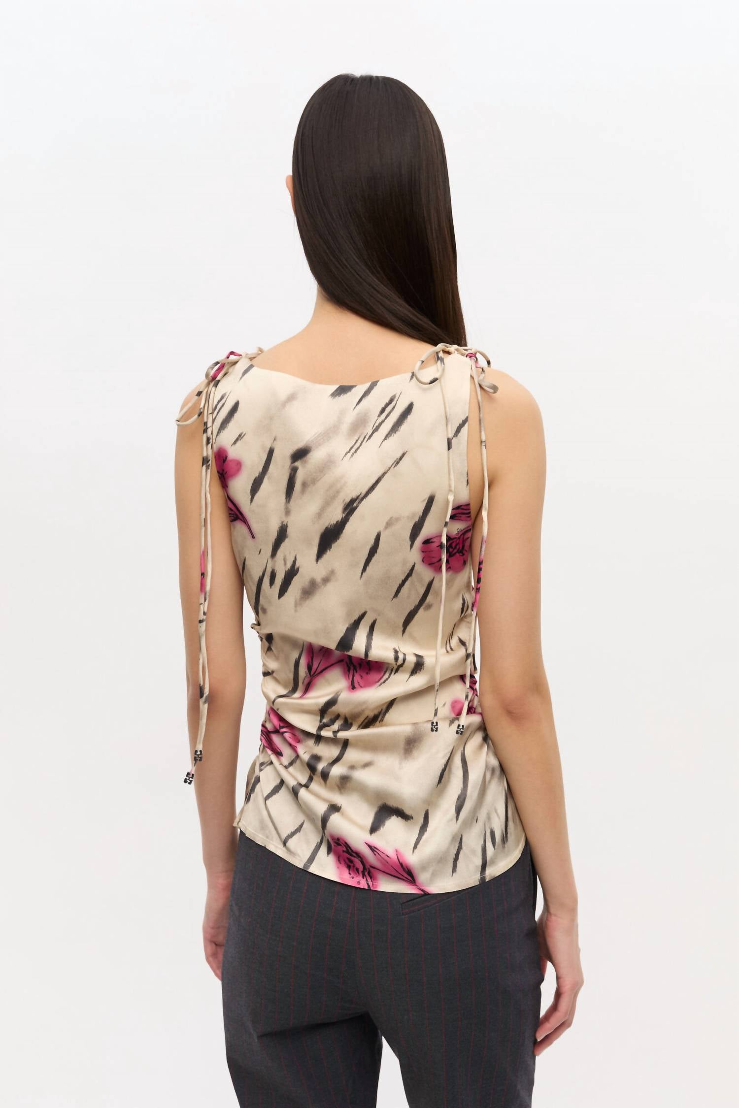 Ganni - Floral Satin Top