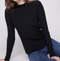 Charlie B - Ribbed Knit Mock Neck Sweater