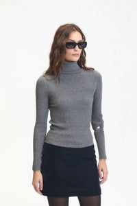 Deluc - Soft Ribbed Turtleneck Top