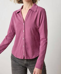 Lilla P - Split Neck Button Down Shirt
