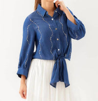 Karen Kane - Gemstone Denim Shirt