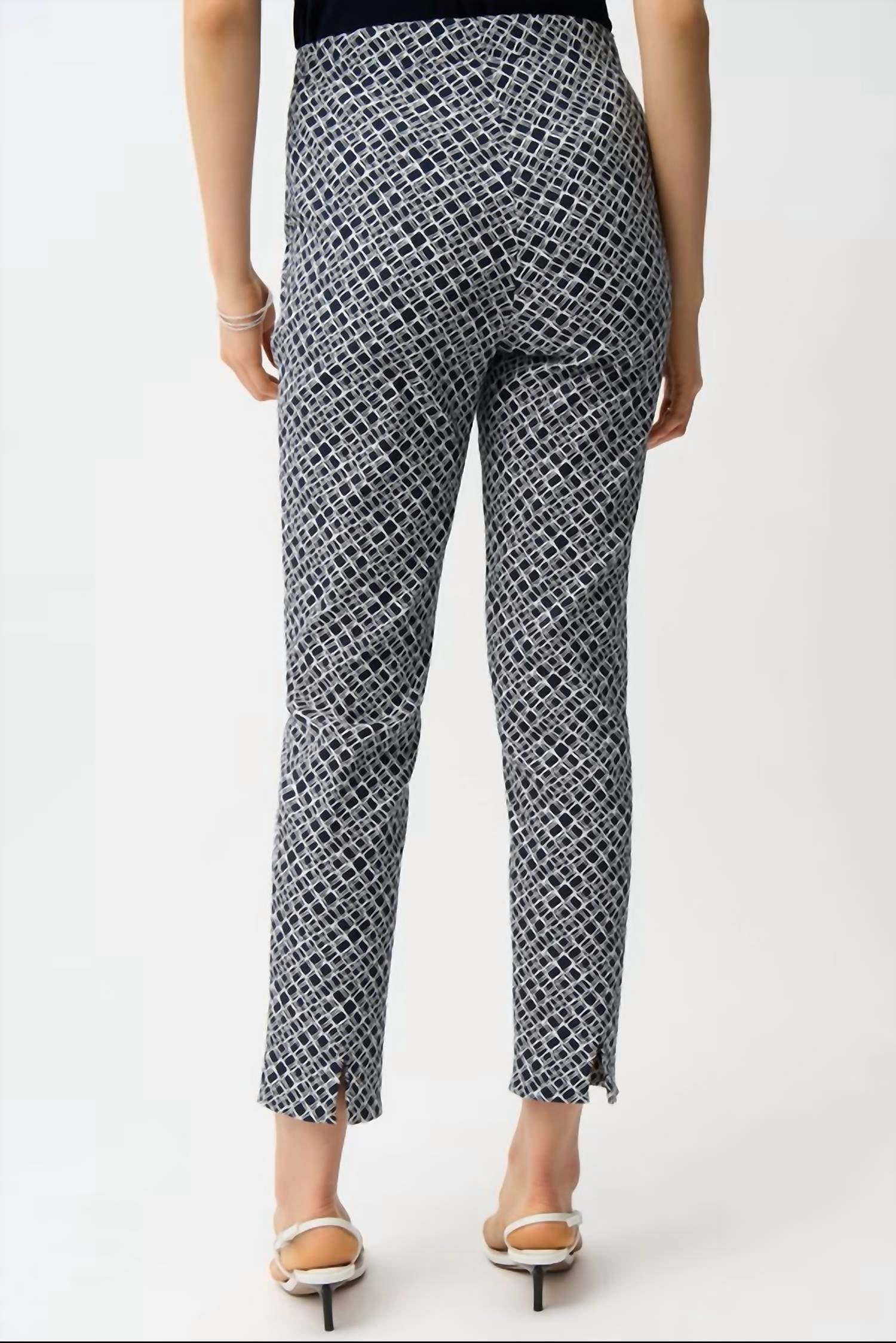 Joseph Ribkoff - Slim Geometric Ankle-length Trouser Pant