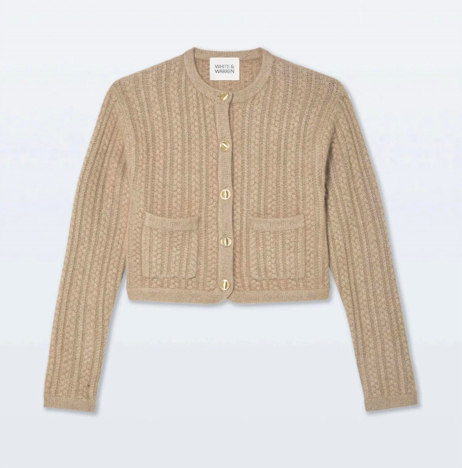 White + Warren - Cashmere Luxe Cable Cardigan