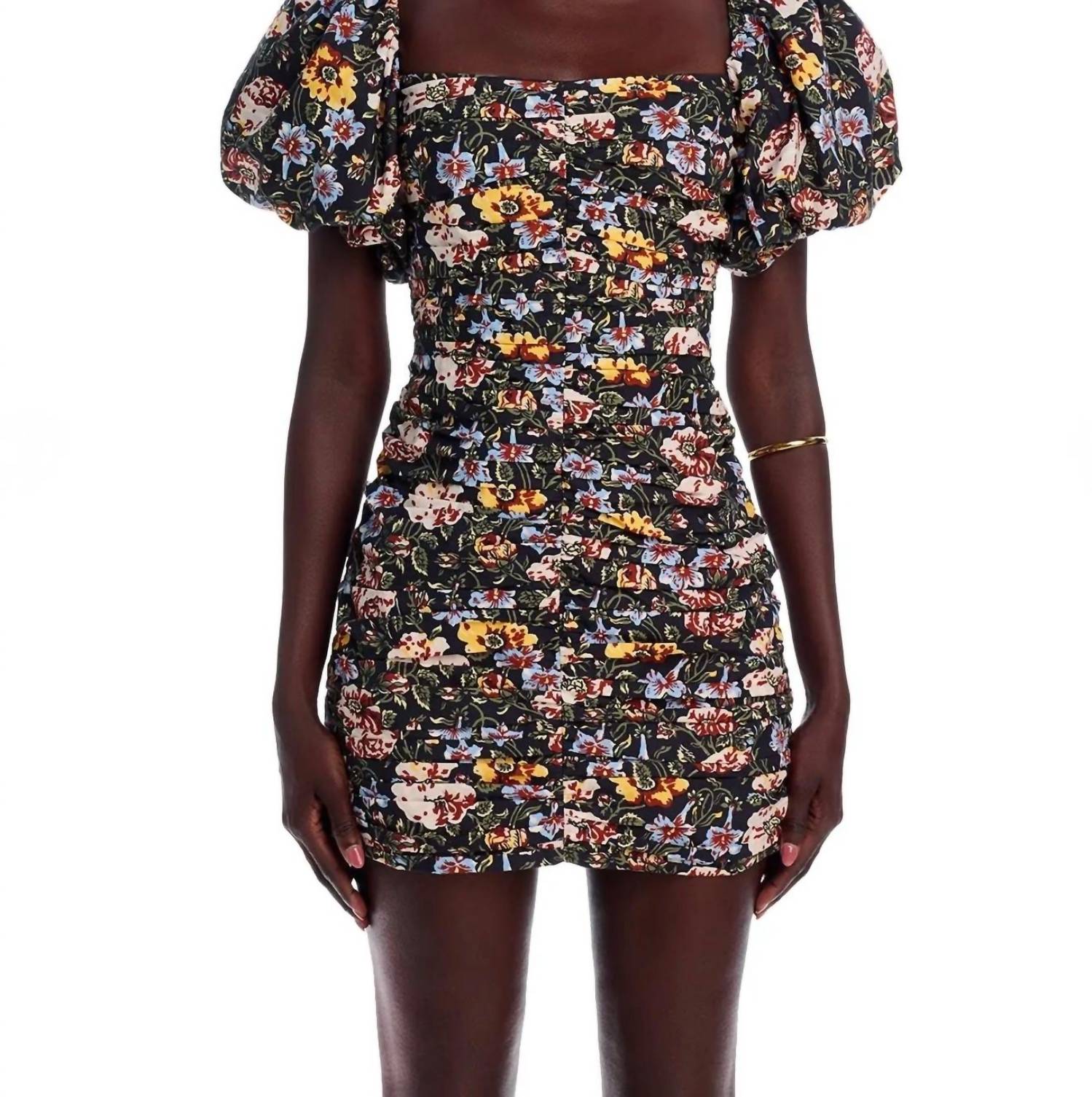 RHODE Suzette Puff Sleeve Min Dress in blossoming canopy - women's dress