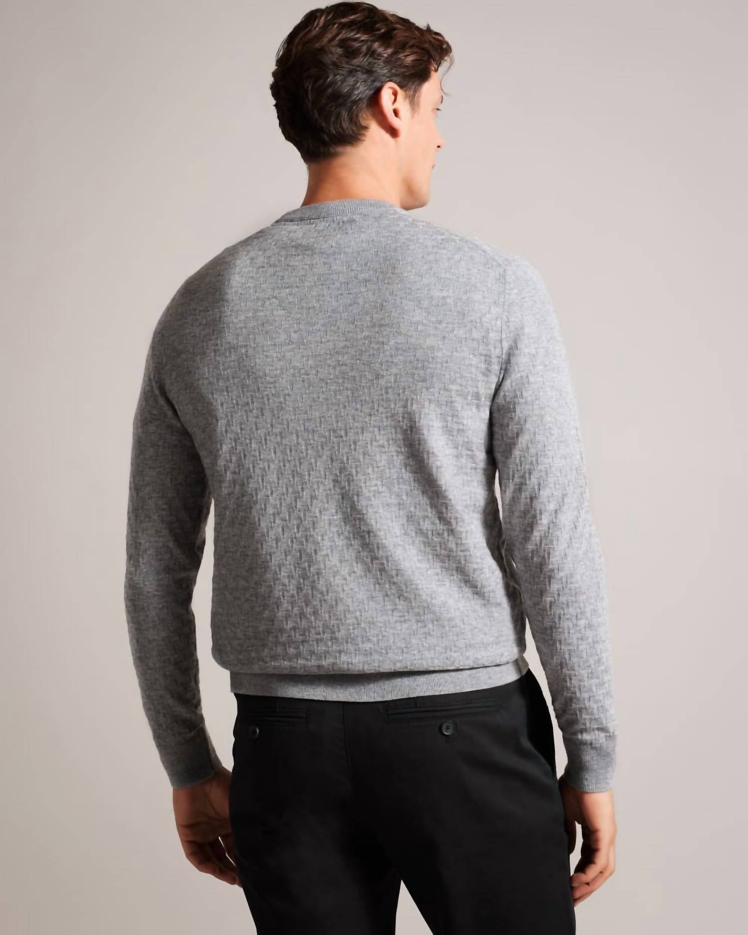 Men Lentic Raglan Sleeve Pullover Sweater