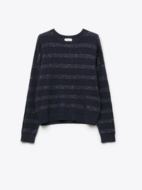Q2 - Striped Knit Sweater With Sequin