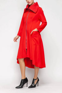 Ic Collection - Wide Rip Collar High-low Jacket
