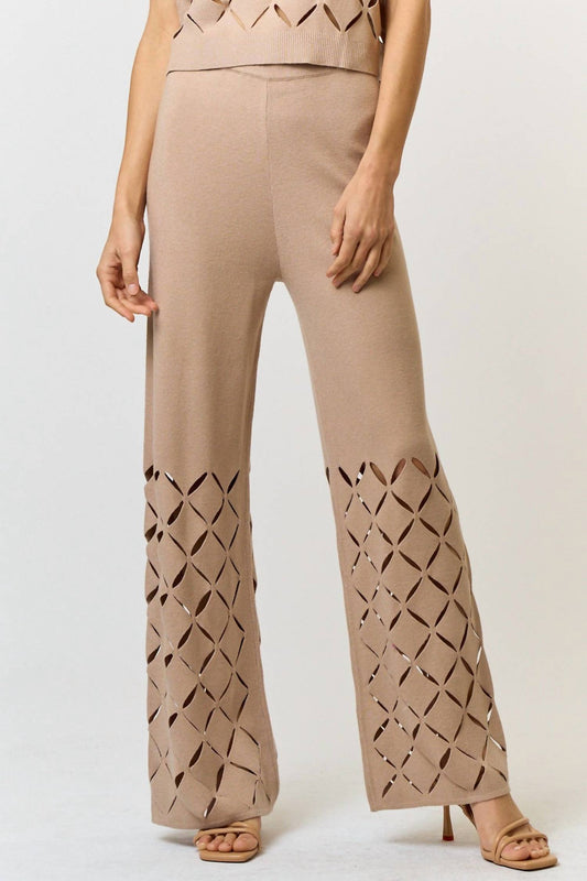 Lalavon - Cut Out Detail Sweater Pants