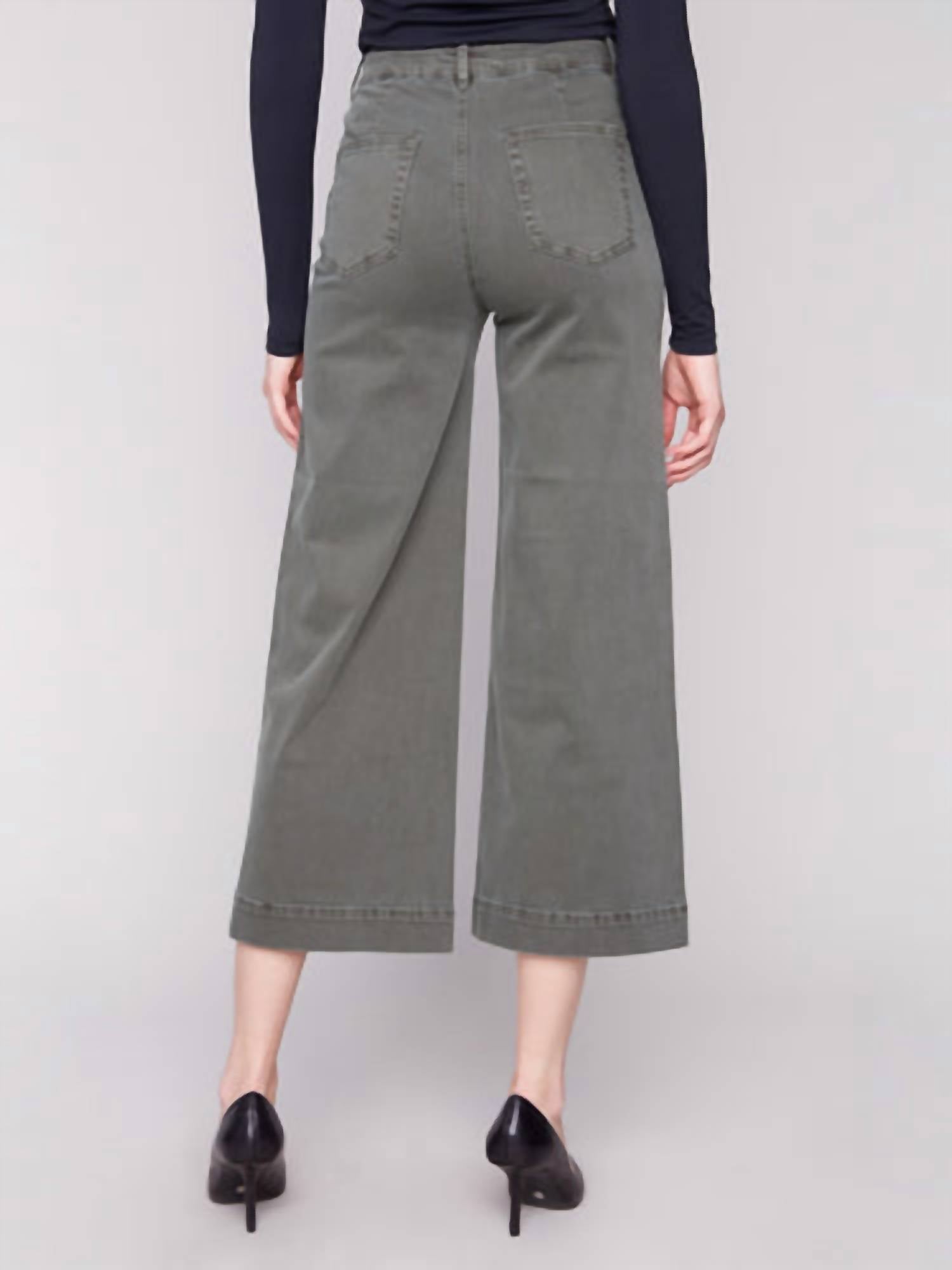 Charlie B - Patch Pocket Flare Twill Pants