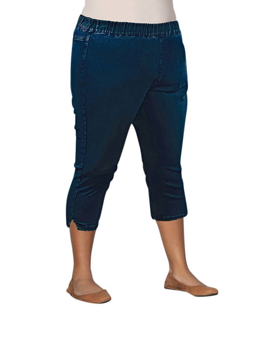 On The Plus Side - Plus Size Premium Denim High Rise Crop Jegging