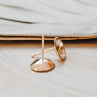 Barberry + Lace Women's Concave Disc Stud Earrings in gold - women's jewelry