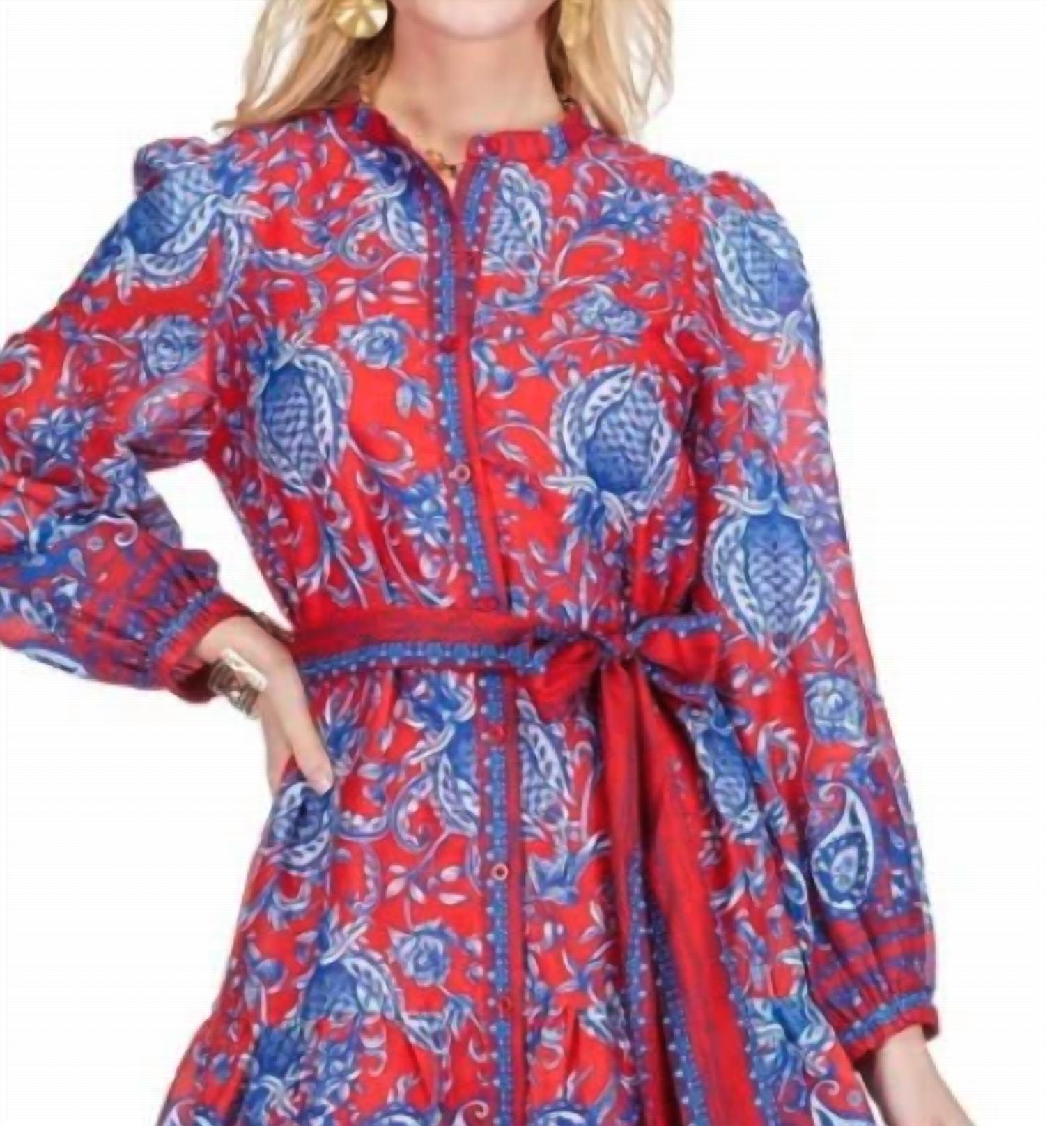 Joy Joy - Button Front Flutter Hem Mini Dress