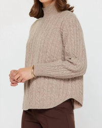current air Mock Neck Sweater in beige - women's sweater - alternate view