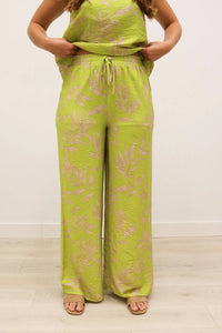 Entro - Prima Wide Leg Botanical Print Pants