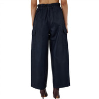 Moussy Women's Adelaide Denim Cargo Pants in dark blue - women's pants - detail view