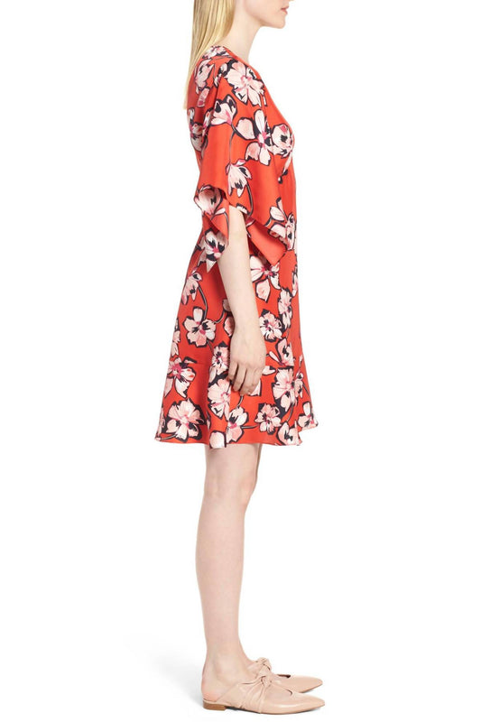 Lewit - Hibiscus Floral Print Silk Dress