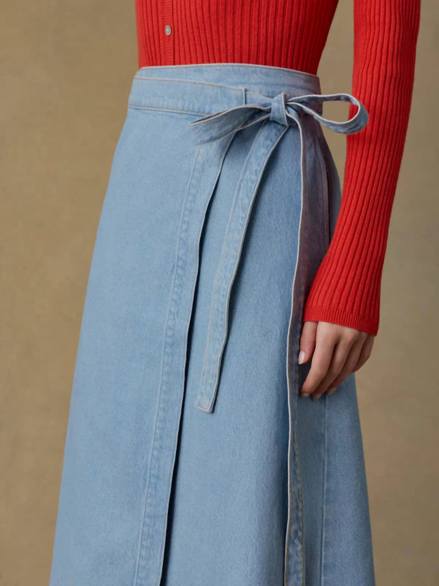 Faherty - Solstice Denim Wrap Skirt