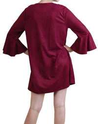 Umgee - Floral Embroidered Bell Sleeve Dress