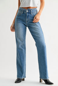 Just Black Denim - Waistband Detail Wide Leg Denim