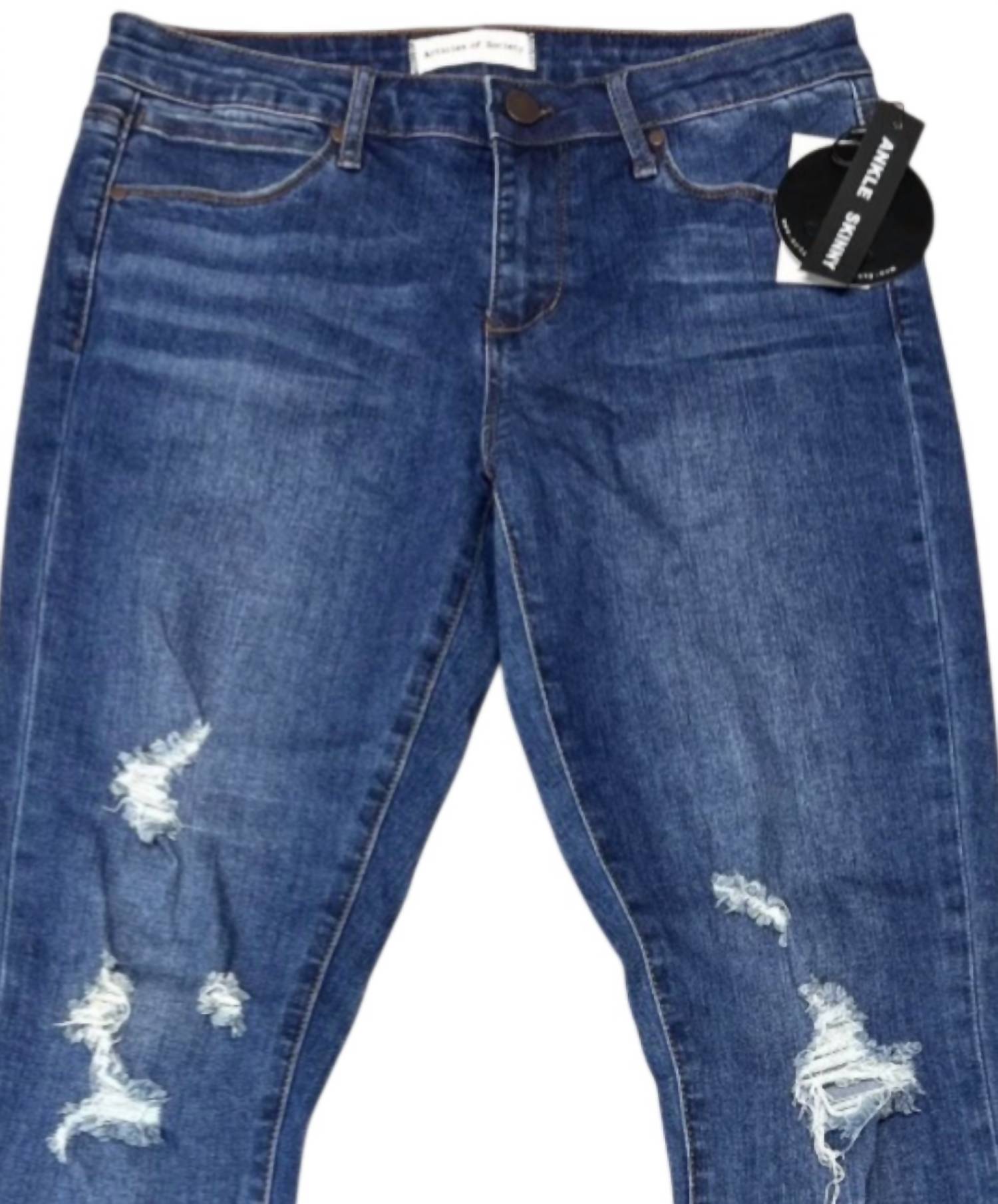 articles of society Women's Sarah Ankle Hilo Jeans in blue - women's jeans - alternate view