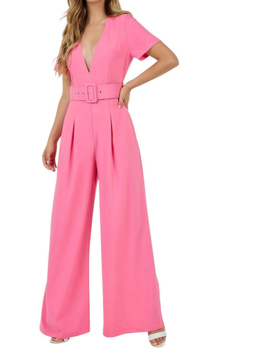 Cqbycq - V-NECK WIDE LEG JUMPSUIT