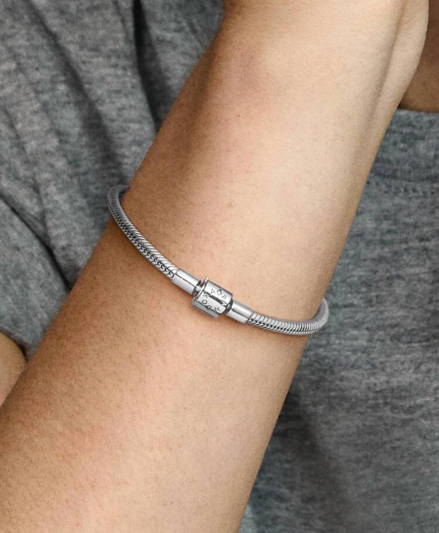 Pandora - Women's Moments Barrel Clasp Snake Chain Bracelet