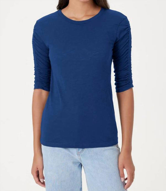 Goldie - Ruched Half Sleeve Crew Neck Tee