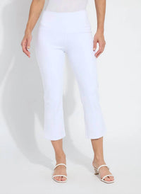 Lysse Women's Lizzette Bow Detail Crop Flare Denim Pants in white - women's pants