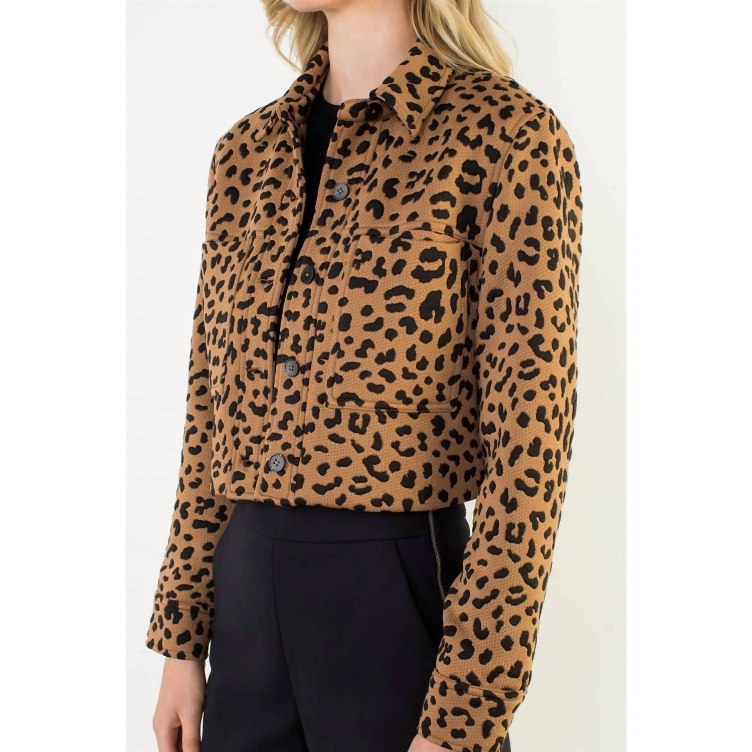 Thml - Vivienne Cheetah Print Cropped Jacket