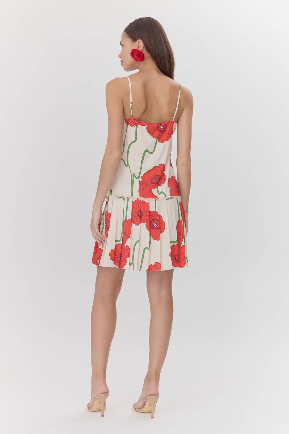 Adelyn Rae - Camila Abstract Rose Print Pleated Mini Dress