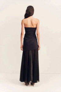 Shona Joy Blainey Strapless Draped Maxi Dress in black - women's dress - alternate view