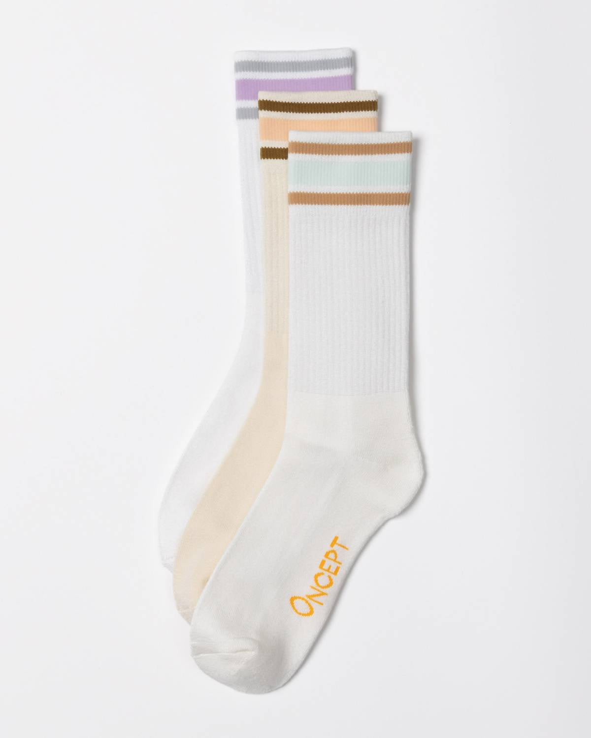 Oncept - Women's Stripe Crew Sock - 3 Pack