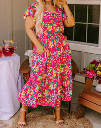 Dear Lover - Vibrant V-neck Midi Dress
