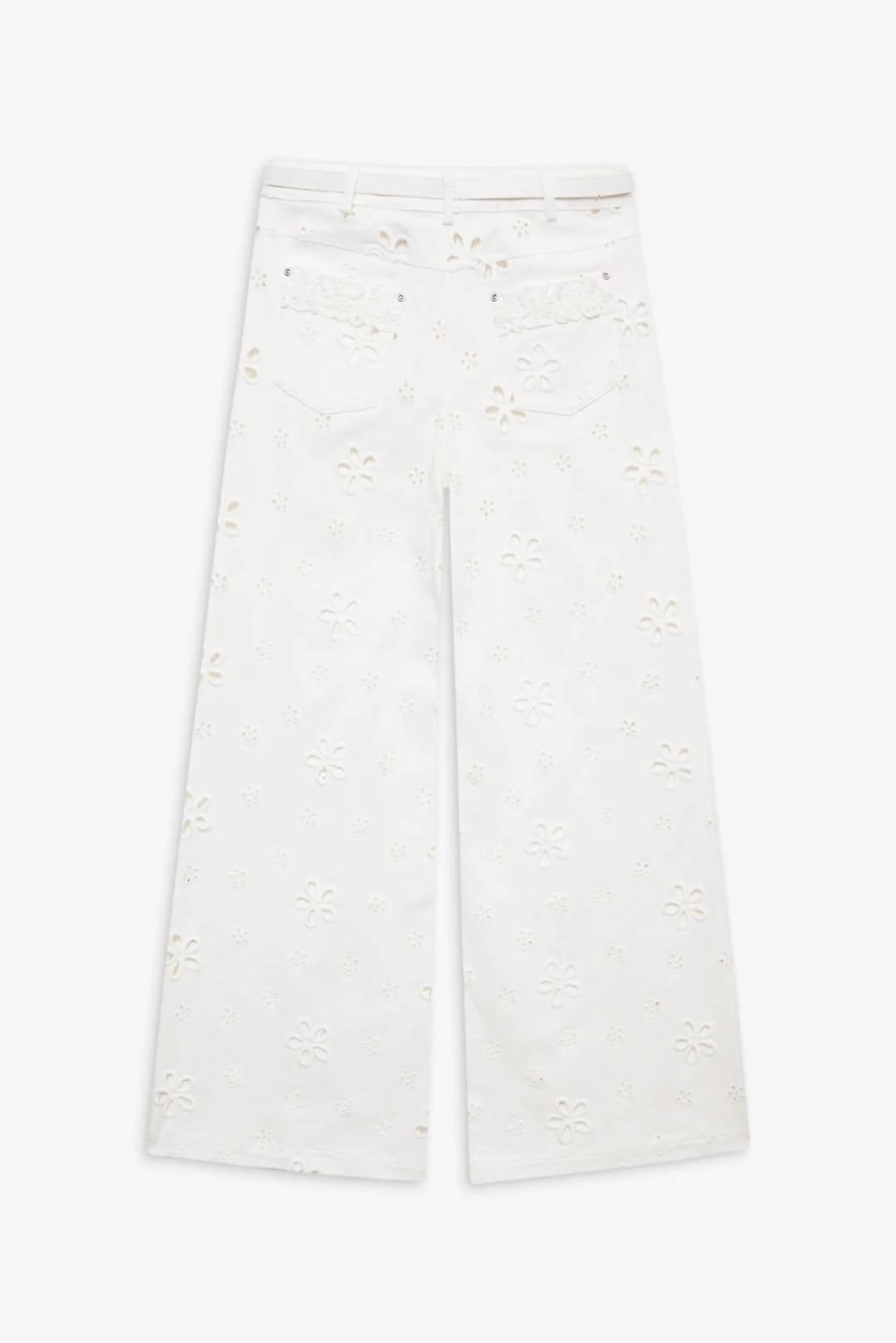 Lil Lemons By For Love And Lemons - Daisy Eyelet Baggy Jeans