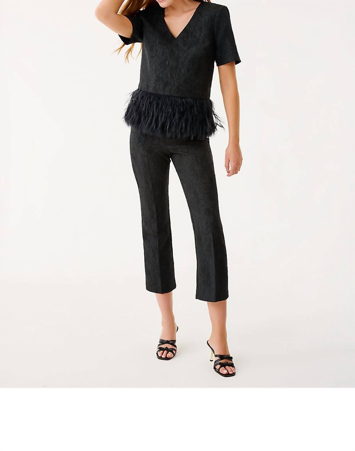Lilly Pulitzer Rylan V-neck Top in noir exploded flower - women's blouse - view 4