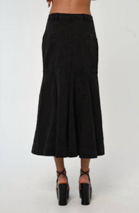 LOVE THE LABEL Women's Romeo Skirt in midnight denim - women's skirt - alternate view