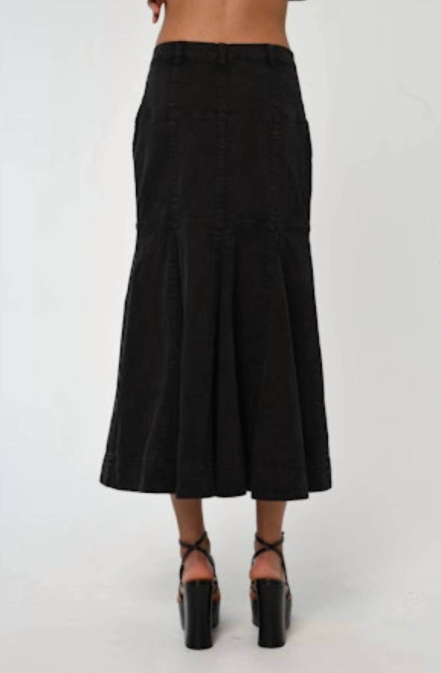 LOVE THE LABEL Women's Romeo Skirt in midnight denim - women's skirt - alternate view