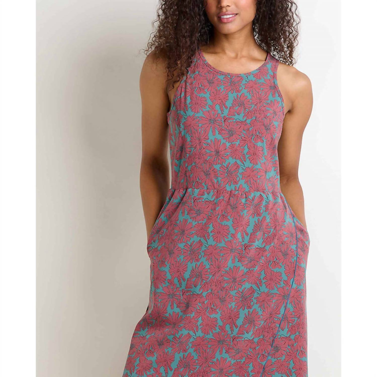 TOAD&CO Sunkissed Maxi Dress in silver pine floral print - women's dress - alternate view