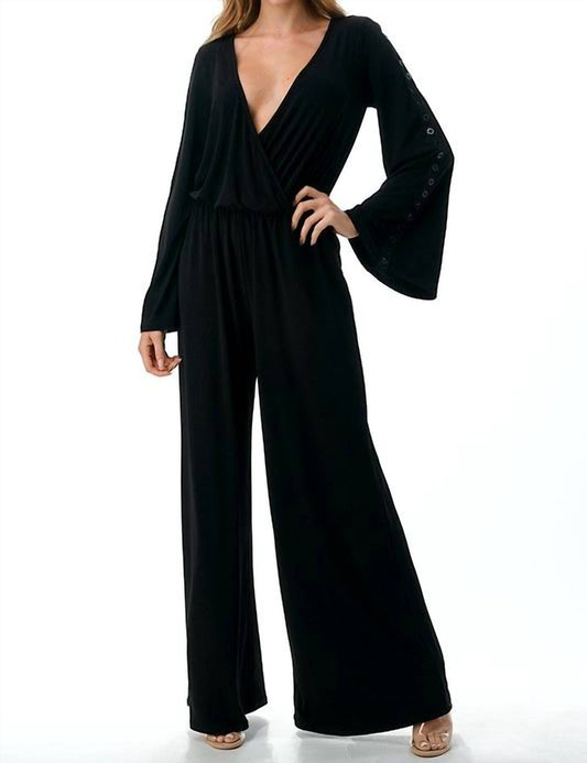 Ariella - Gromment-Arm Detail Surplice Jumpsuit