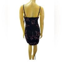 Guess Floral Sheath Mini Dress in black purple - women's dress - detail view