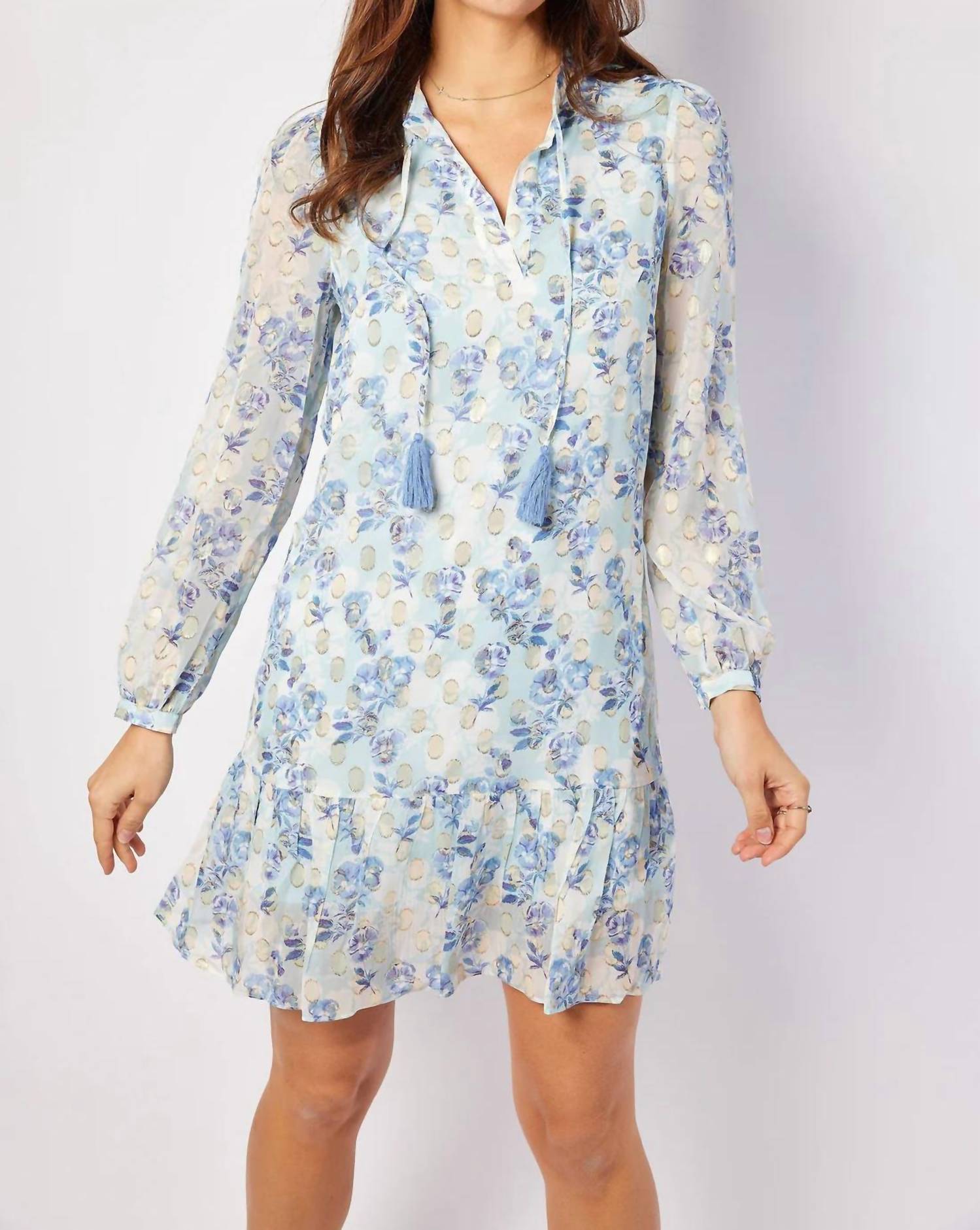 Sail To Sable - Ruffle Hem Dress With Tassels