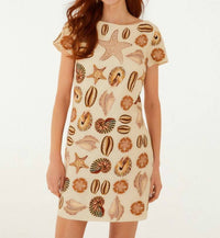 Farm Rio - Marine Shells Short Sleeve Mini Dress
