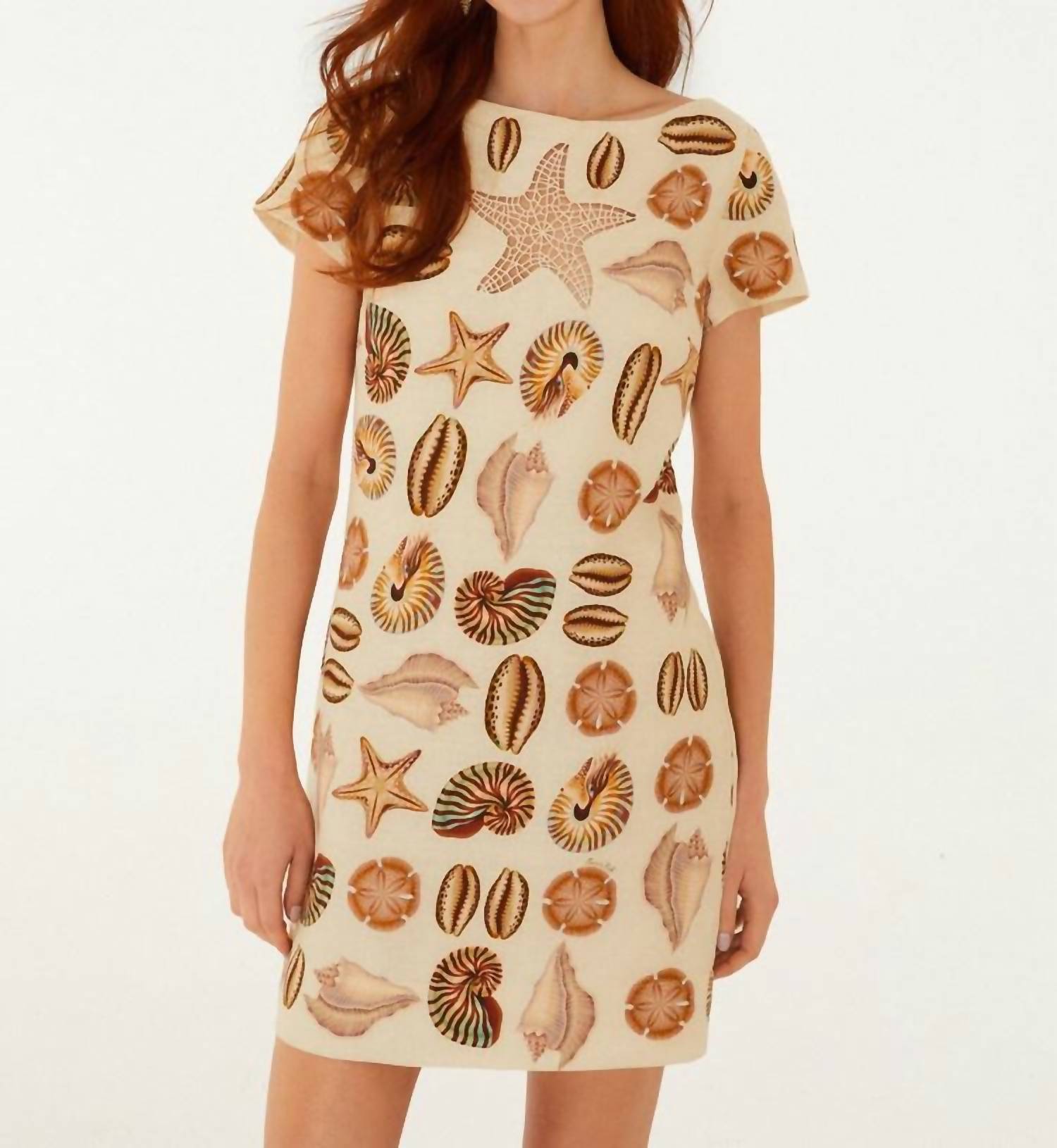 Farm Rio - Marine Shells Short Sleeve Mini Dress